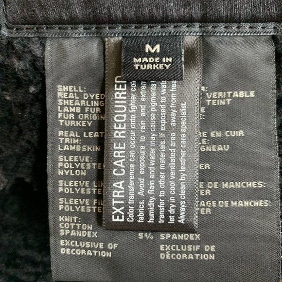 Andrew Marc Black Real Shearling Fur/Leather Jacket - Picture 4 of 9